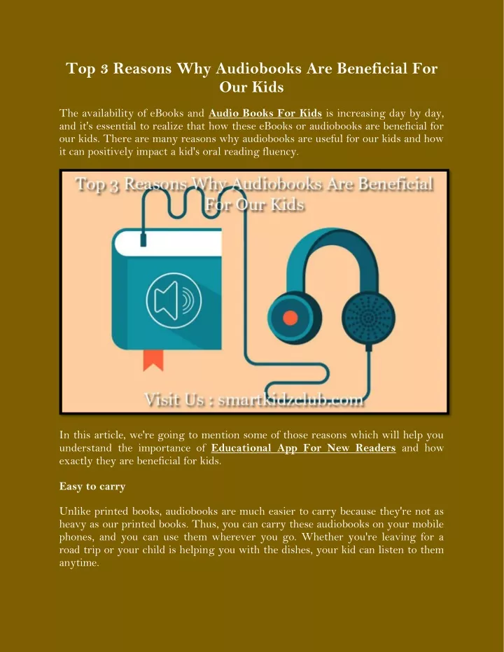 top 3 reasons why audiobooks are beneficial
