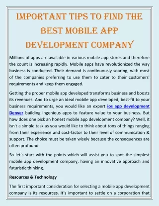 important tips to find the best mobile