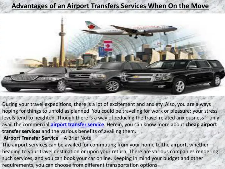 advantages of an airport transfers services when