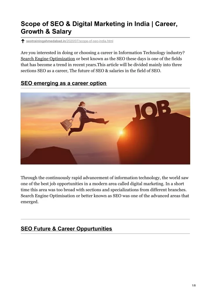 scope of seo digital marketing in india career