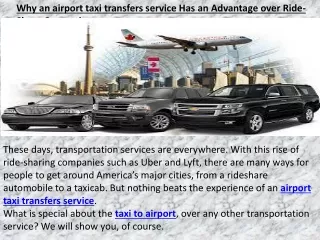 What Makes Airport transfer Service So Popular?