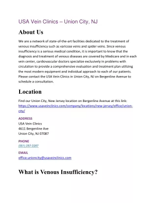 USA Vein Clinics – Union City, NJ