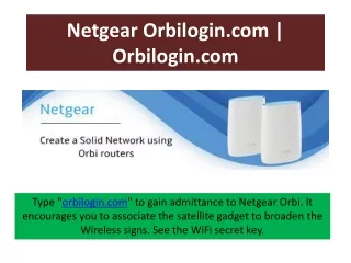 How do I log into my Netgear Orbi router