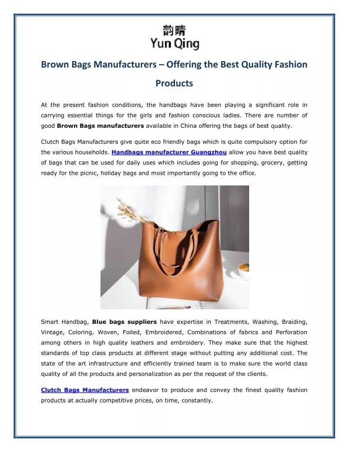 brown bags manufacturers offering the best