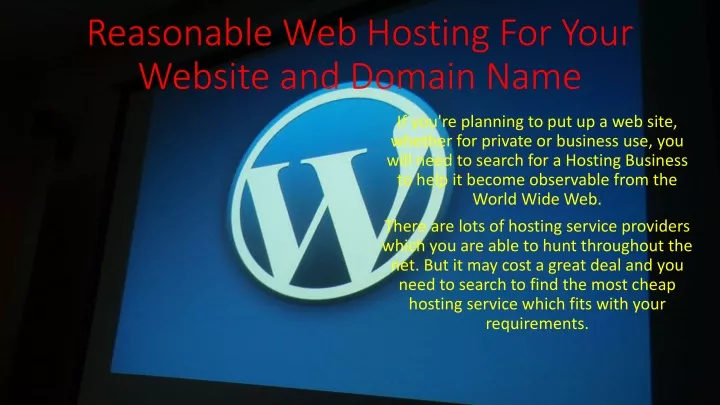 reasonable web hosting for your website and domain name