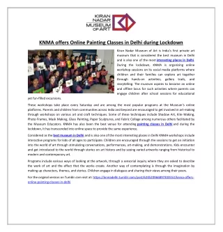 knma offers online painting classes in delhi