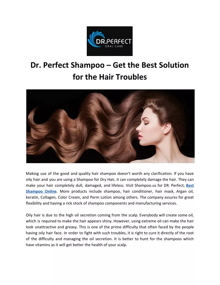 dr perfect shampoo get the best solution