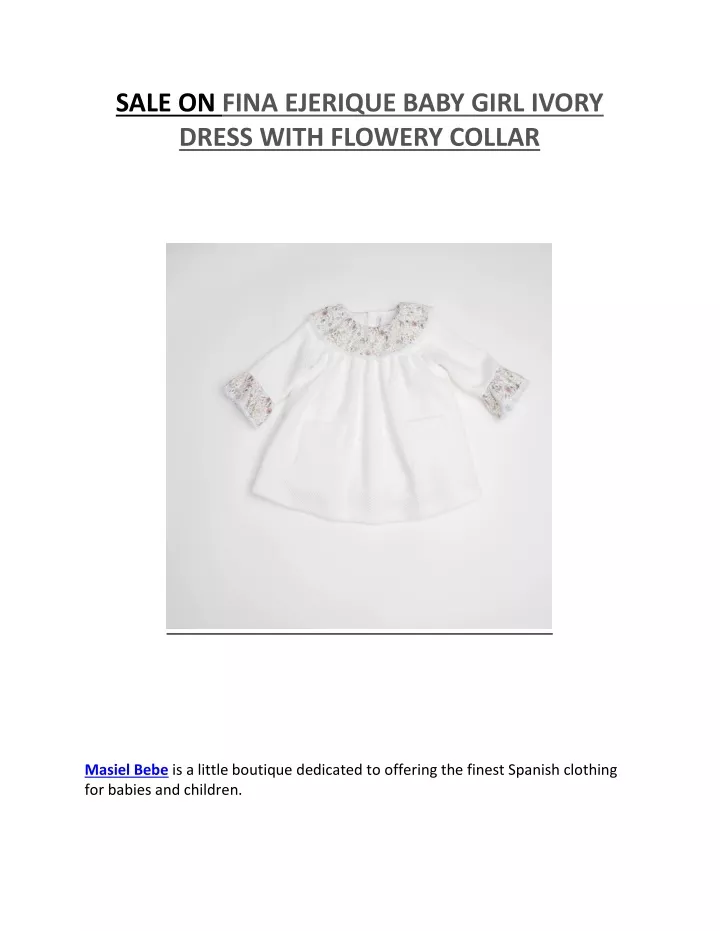 sale on fina ejerique baby girl ivory dress with