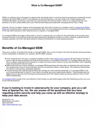 what is co managed siem