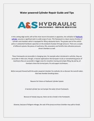 Hydraulics Cylinder Repair |ashydraulics.ca