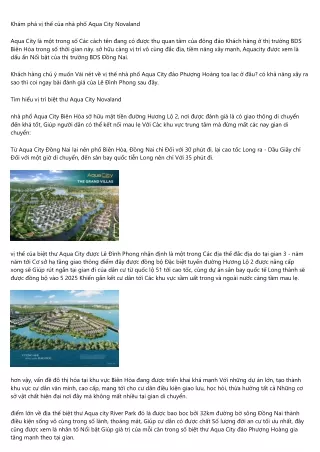 7 tâm lý khi khách hàng chọn Aqua City Đồng Nai ledinhphong