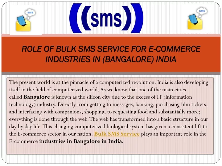 role of bulk sms service for e commerce industries in bangalore india