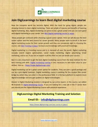 join digilearnings to learn best digital
