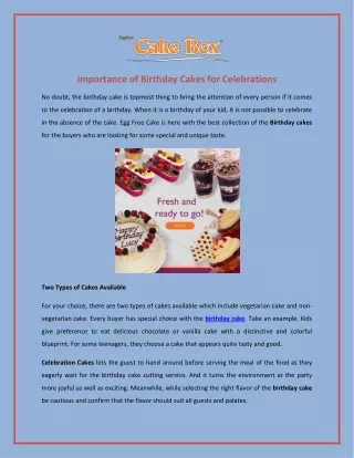 Importance of Birthday Cakes for Celebrations