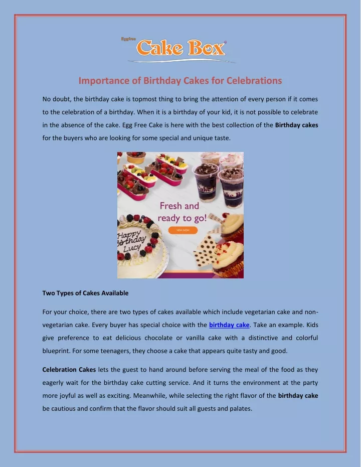 importance of birthday cakes for celebrations