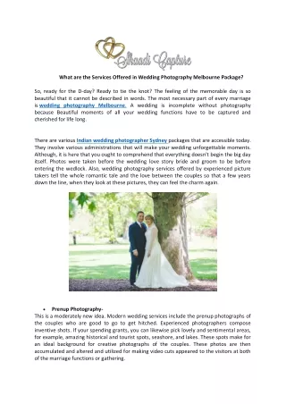 what are the services offered in wedding