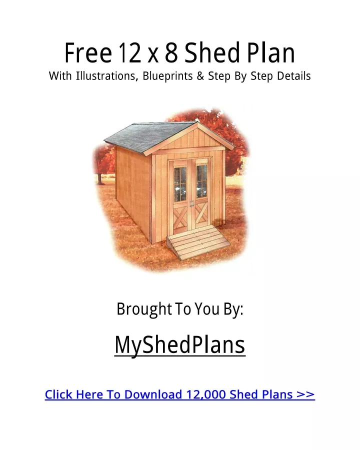 free 12 x 8 shed plan with illustrations