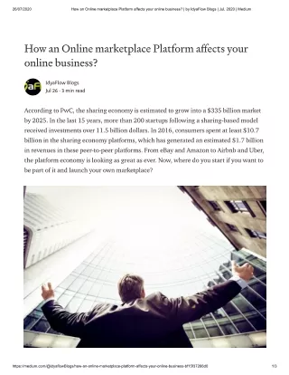How an online marketplace platform can affect your online business