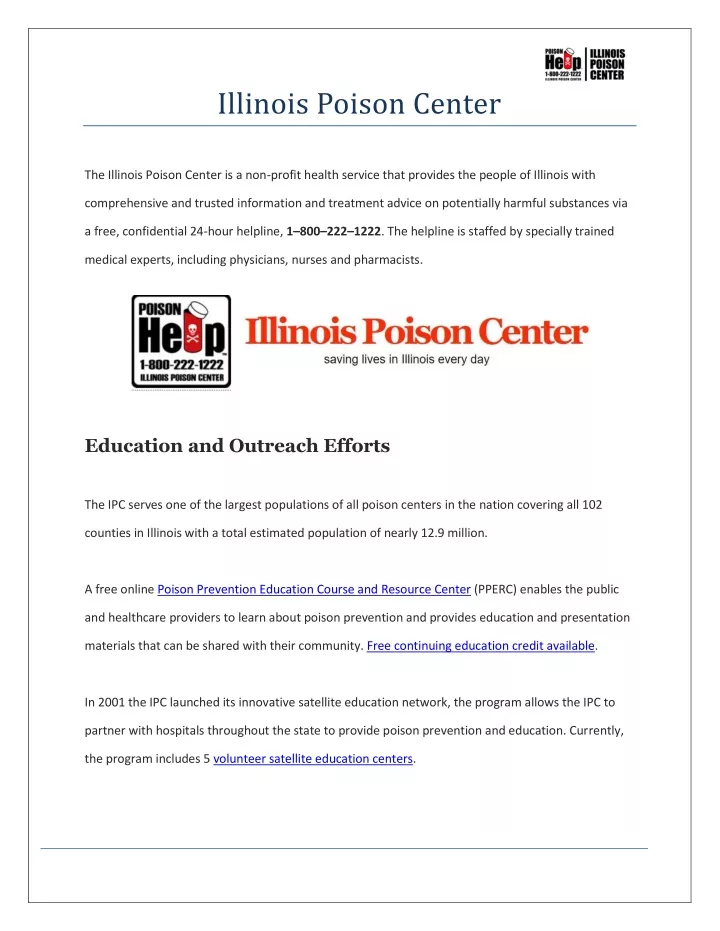 illinois poison center