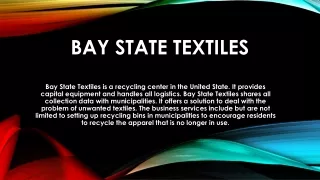 Bay State Textile- Cloth Recycling for The Prosperity of Society and Environment