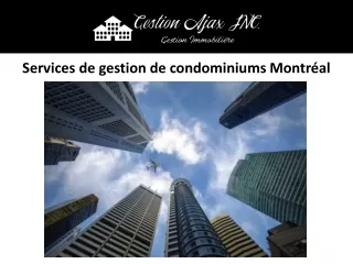 Services de gestion de condominiums Montréal