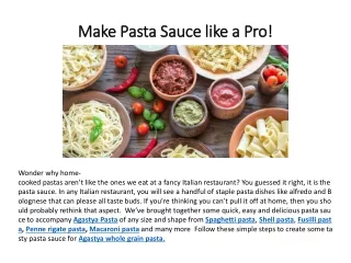Make Pasta Sauce like a Pro
