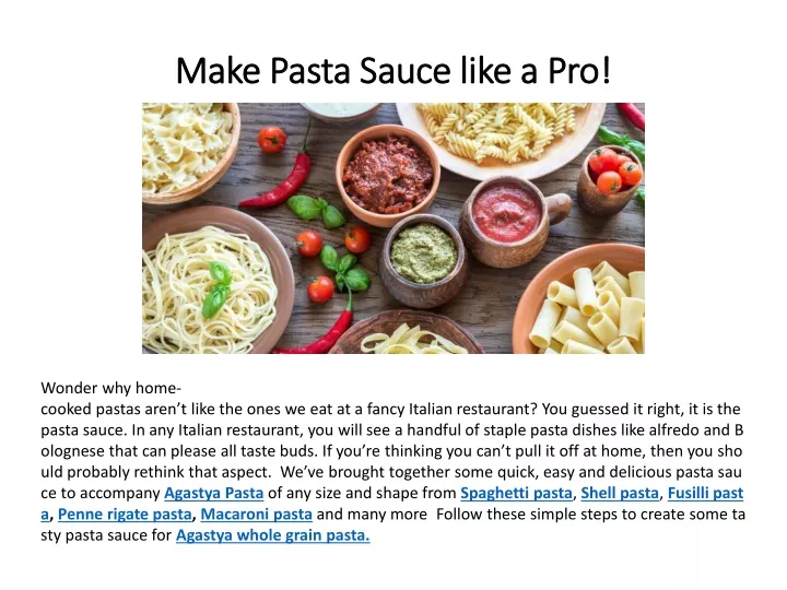 make pasta sauce like a pro