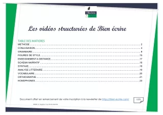 les vid os structur es de bien crire