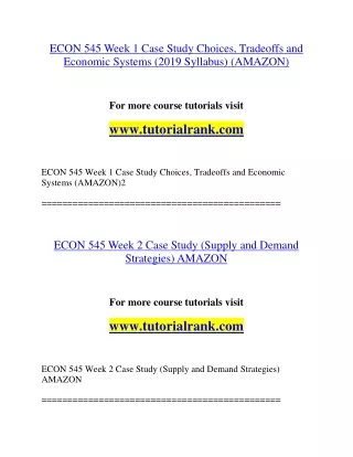 ECON 545 Experience Tradition- tutorialrank.com