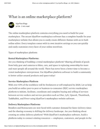what is online marketplace platform