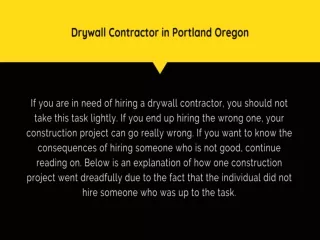 Drywall Contractor in Portland Oregon