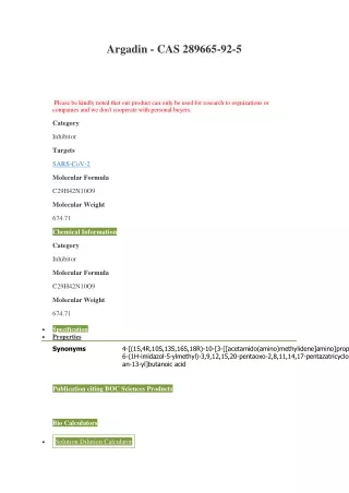 argadin cas 289665 92 5