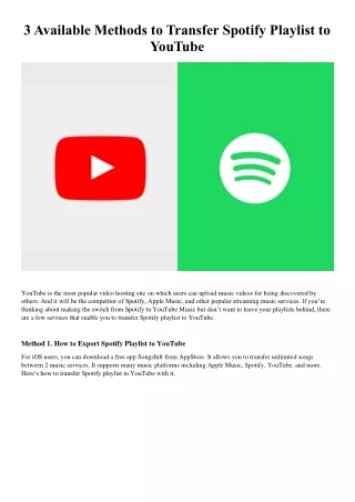 3 Methods to Transfer Spotify Playlist to YouTube