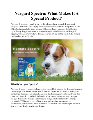 nexgard spectra what makes it a special product