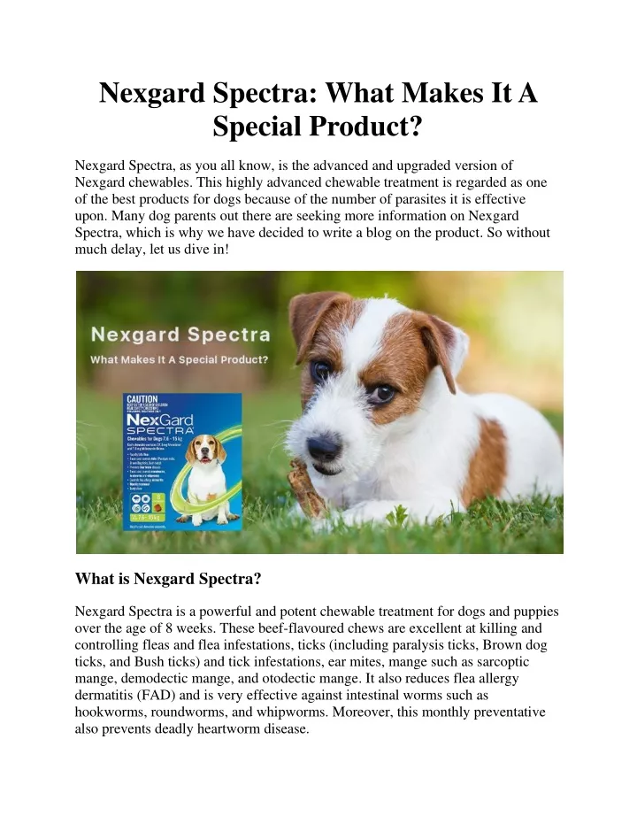 nexgard spectra what makes it a special product