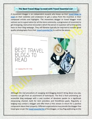 The Best Travel Blogs to read with Travel Essential List