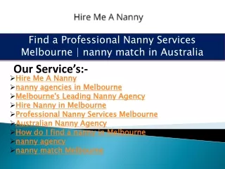 find a professional nanny services melbourne