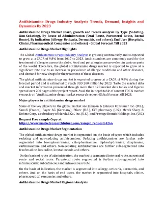antihistamine drugs industry analysis trends