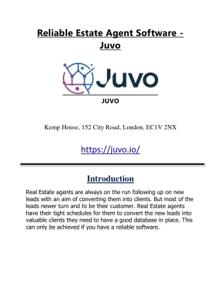 Juvo – Best Estate Agent Software