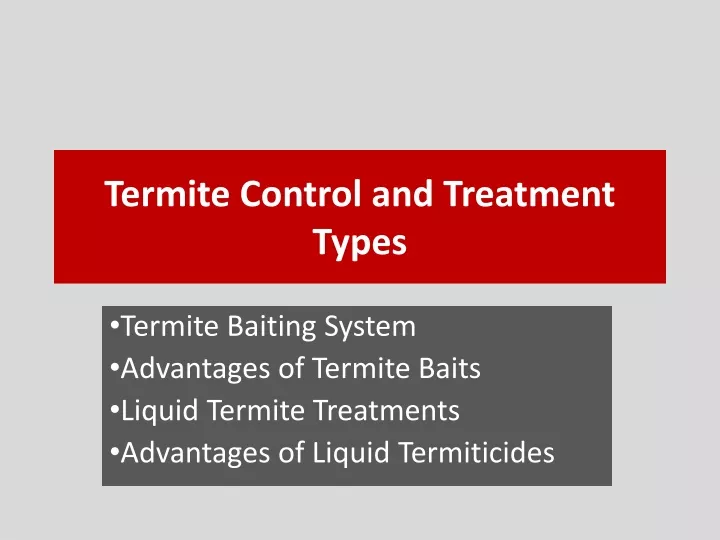 termite control and treatment types