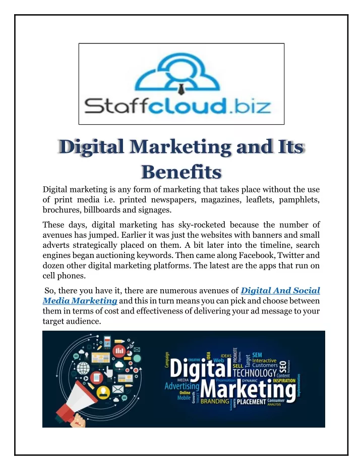 digital marketing and its benefits digital