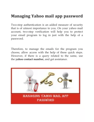 Managing Yahoo mail app password
