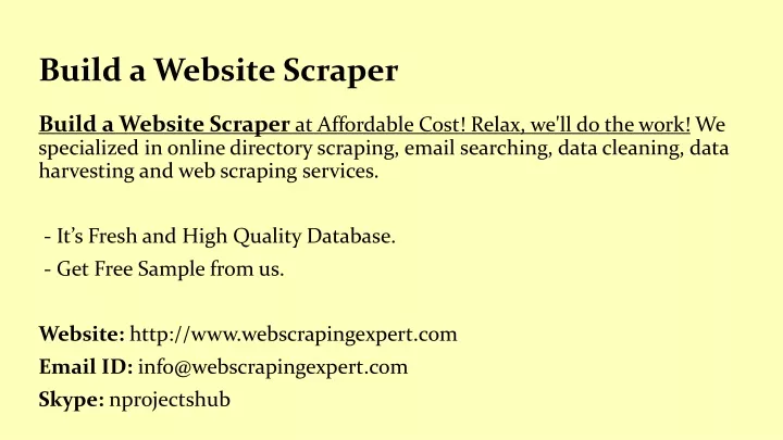 build a website scraper