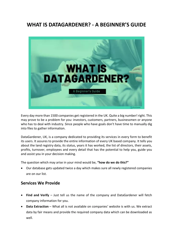 what is datagardener a beginner s guide
