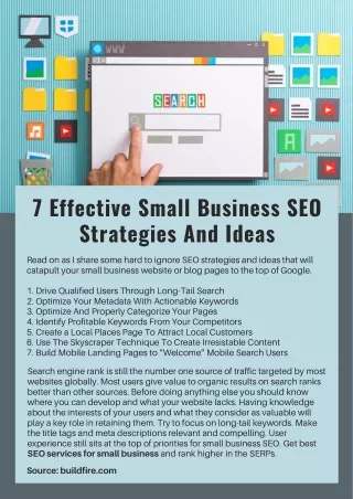7 Effective Small Business SEO Strategies And Ideas