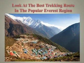 Look At The Best Trekking Route In The Popular Everest Region