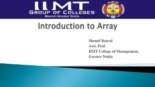 introduction to array