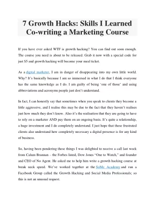 7 Growth Hacks Skills I Learned Co-writing a Marketing Course