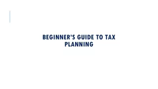 Beginner's Guide to Tax Planning