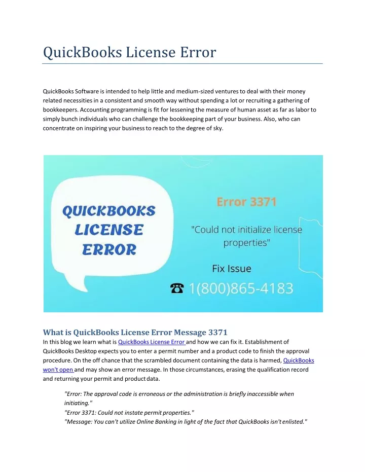 quickbooks license error